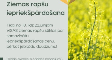 Ziemas rapša sēklu iepriekšpārdošana!